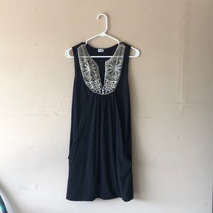 black low neck cotton dress